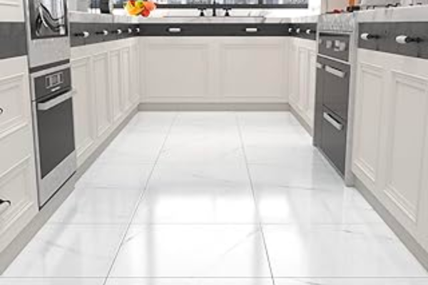 Affordable Kitchen Flooring - WESTICK White Peel and Stick Floor Tile