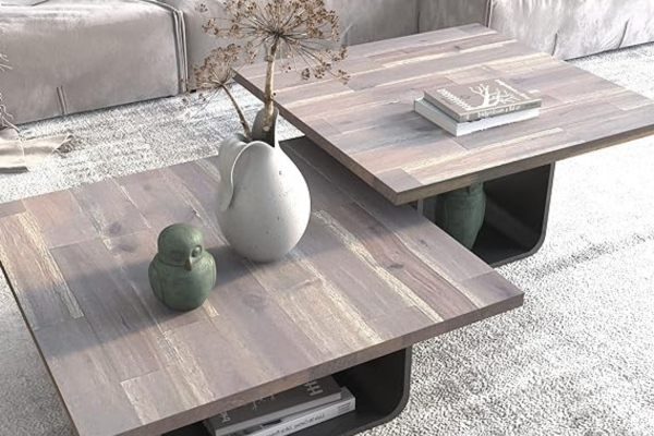 Best kitchen worktops - Interbuild Acacia FJ Straight edge wood Kitchen Worktops, 711x711x26mm, Dusk Grey