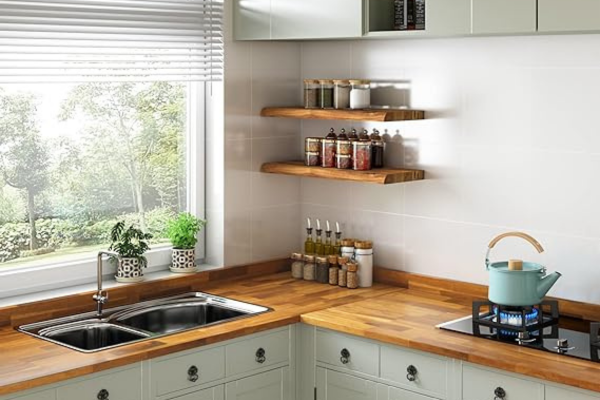 Best kitchen worktops. -INTERBUILD Acacia kitchen worktop panel,1800x620x26mm Acacia Golden Teak